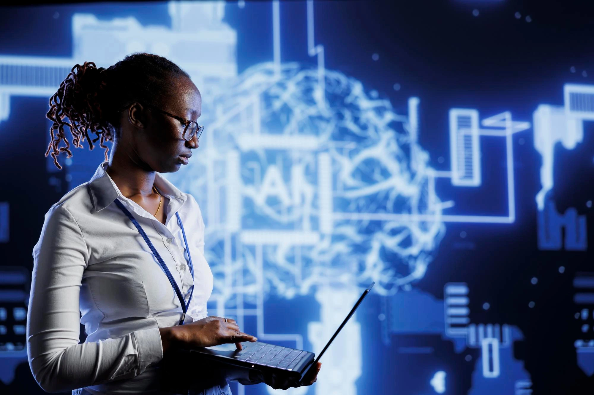 Confident woman leader in tech